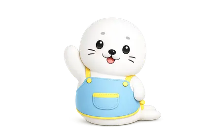 น้องอุ๋งอุ๋ง มาสคอตแมวน้ำของอุ๋งเก็บ กำลังโบกมือทักทาย